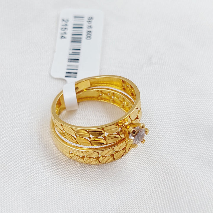 21K Gold Twins Wedding Ring by Saeed Jewelry - Image 5