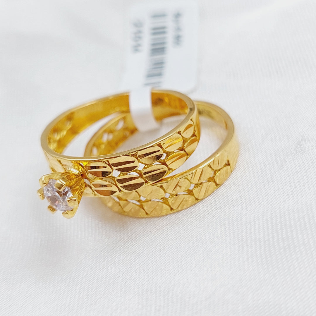 21K Gold Twins Wedding Ring by Saeed Jewelry - Image 1