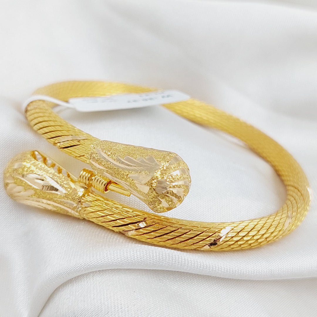 21K Gold Twisted Bangle Bracelet by Saeed Jewelry - Image 6