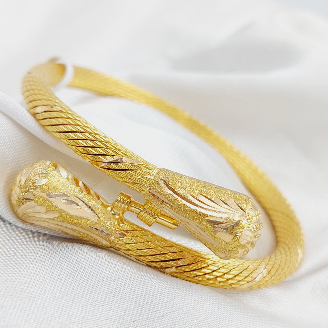 21K Gold Twisted Bangle Bracelet by Saeed Jewelry - Image 1