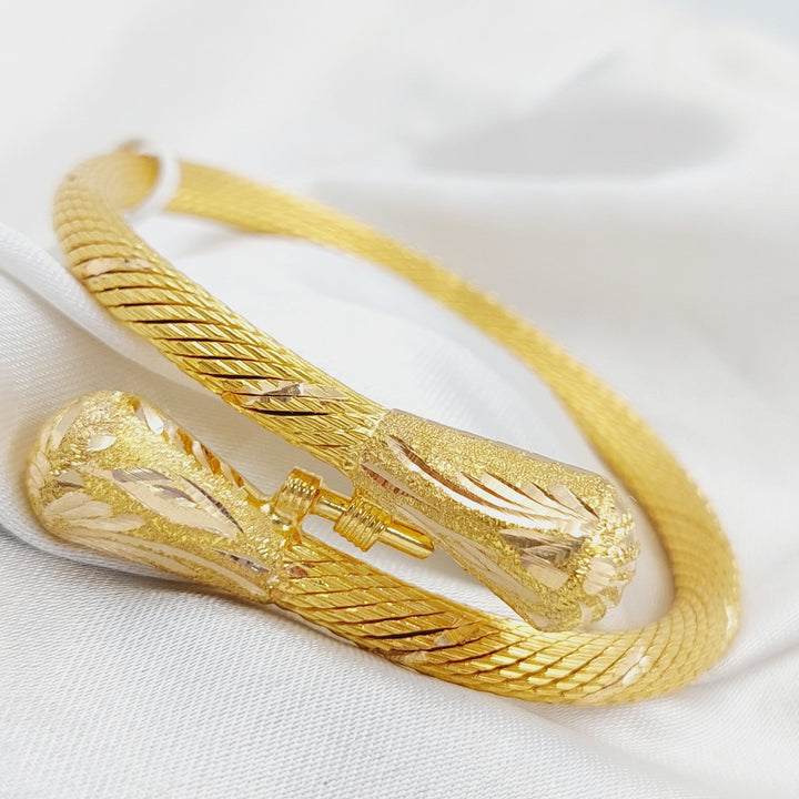 21K Gold Twisted Bangle Bracelet by Saeed Jewelry - Image 3