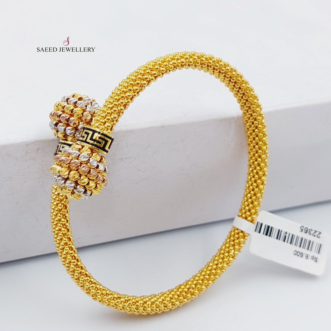 21K Gold Twisted Bangle Bracelet by Saeed Jewelry - Image 4