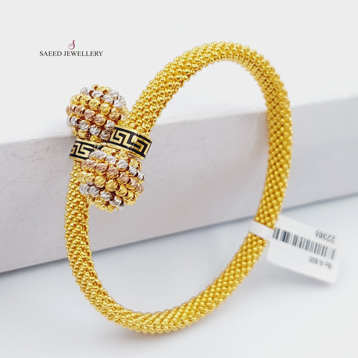 21K Gold Twisted Bangle Bracelet by Saeed Jewelry - Image 5