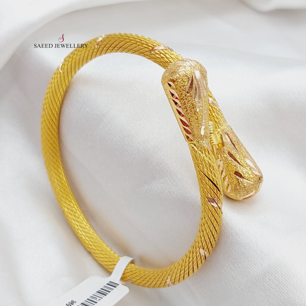 21K Gold Twisted Bracelet by Saeed Jewelry - Image 2