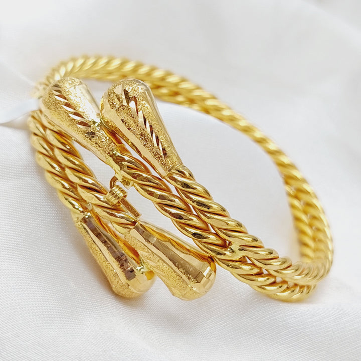 21K Gold Twisted Bracelet by Saeed Jewelry - Image 4