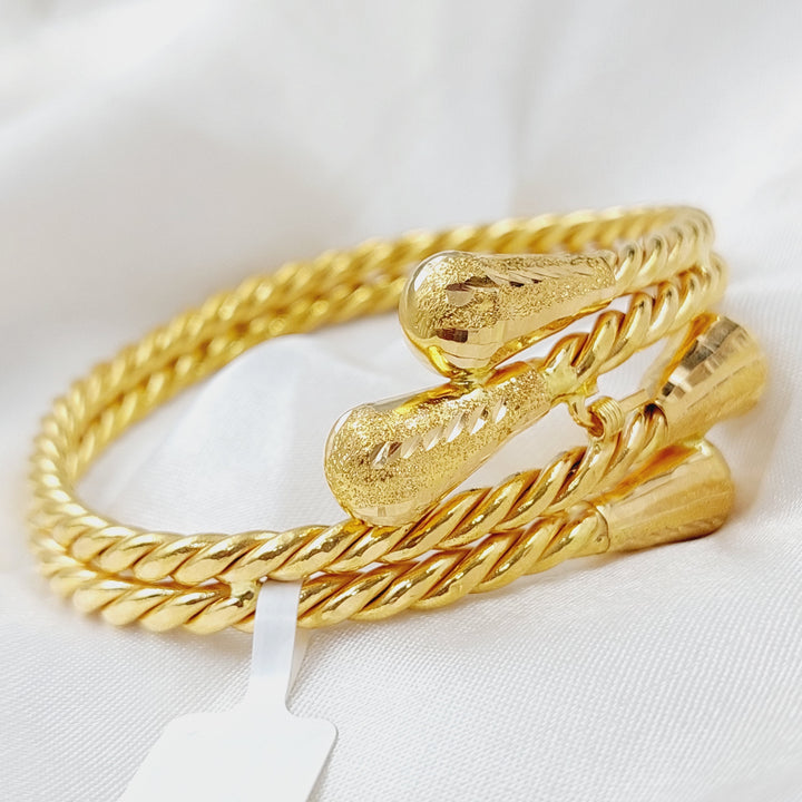 21K Gold Twisted Bracelet by Saeed Jewelry - Image 5