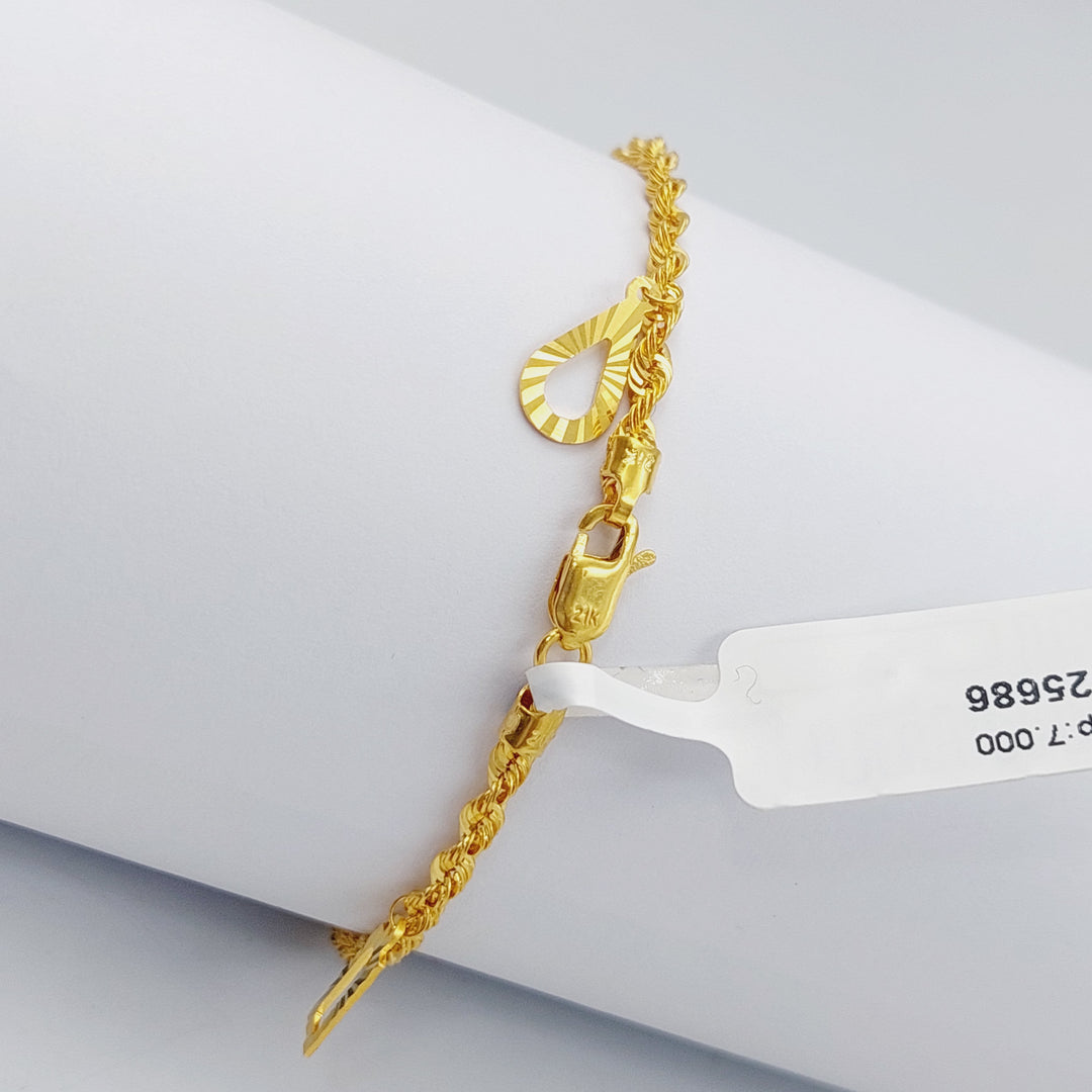 21K Gold Twisted Bracelet by Saeed Jewelry - Image 3