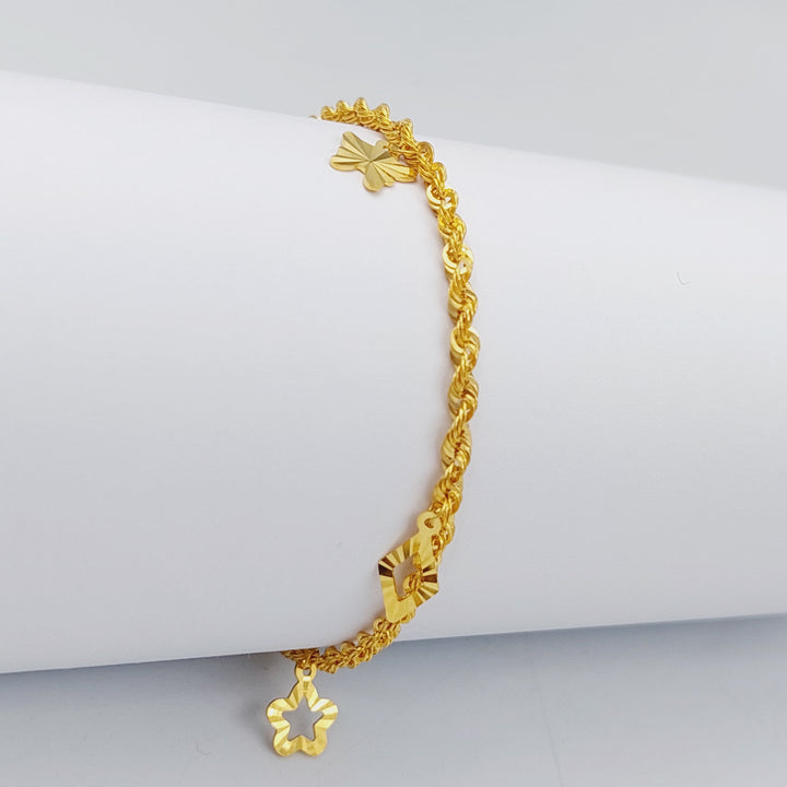 21K Gold Twisted Bracelet by Saeed Jewelry - Image 5