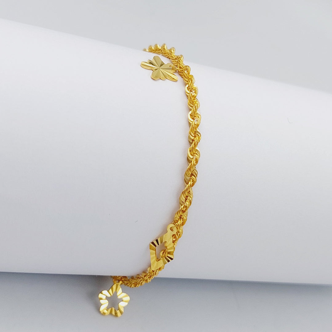 21K Gold Twisted Bracelet by Saeed Jewelry - Image 1