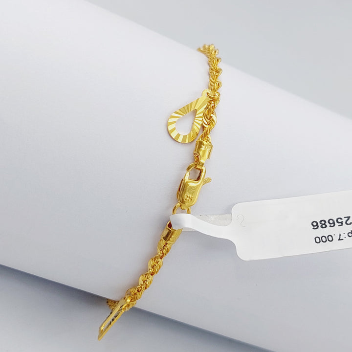 21K Gold Twisted Bracelet by Saeed Jewelry - Image 3