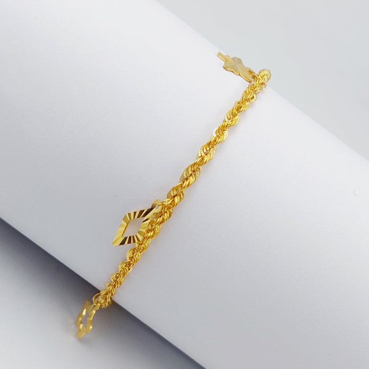 21K Gold Twisted Bracelet by Saeed Jewelry - Image 4