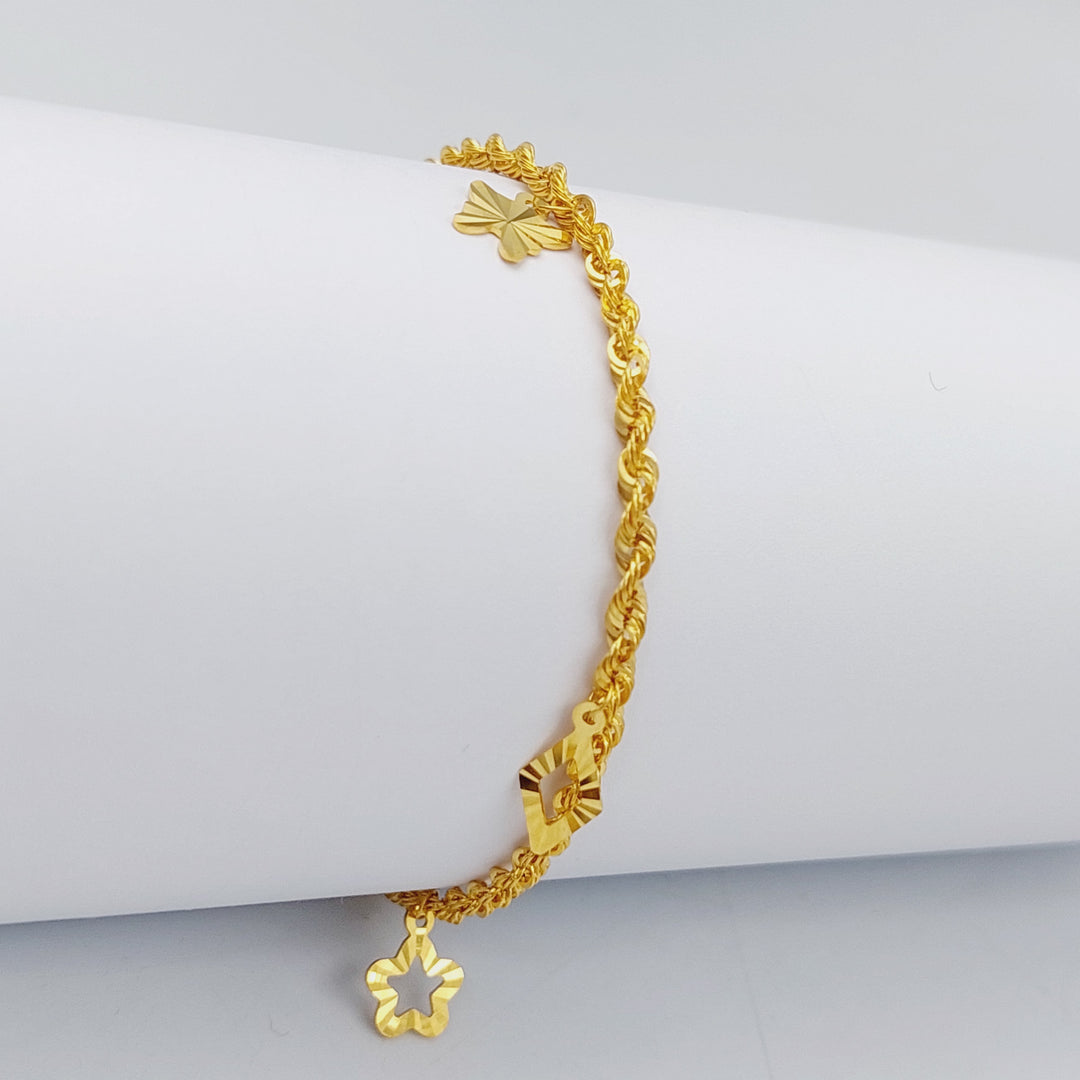 21K Gold Twisted Bracelet by Saeed Jewelry - Image 1