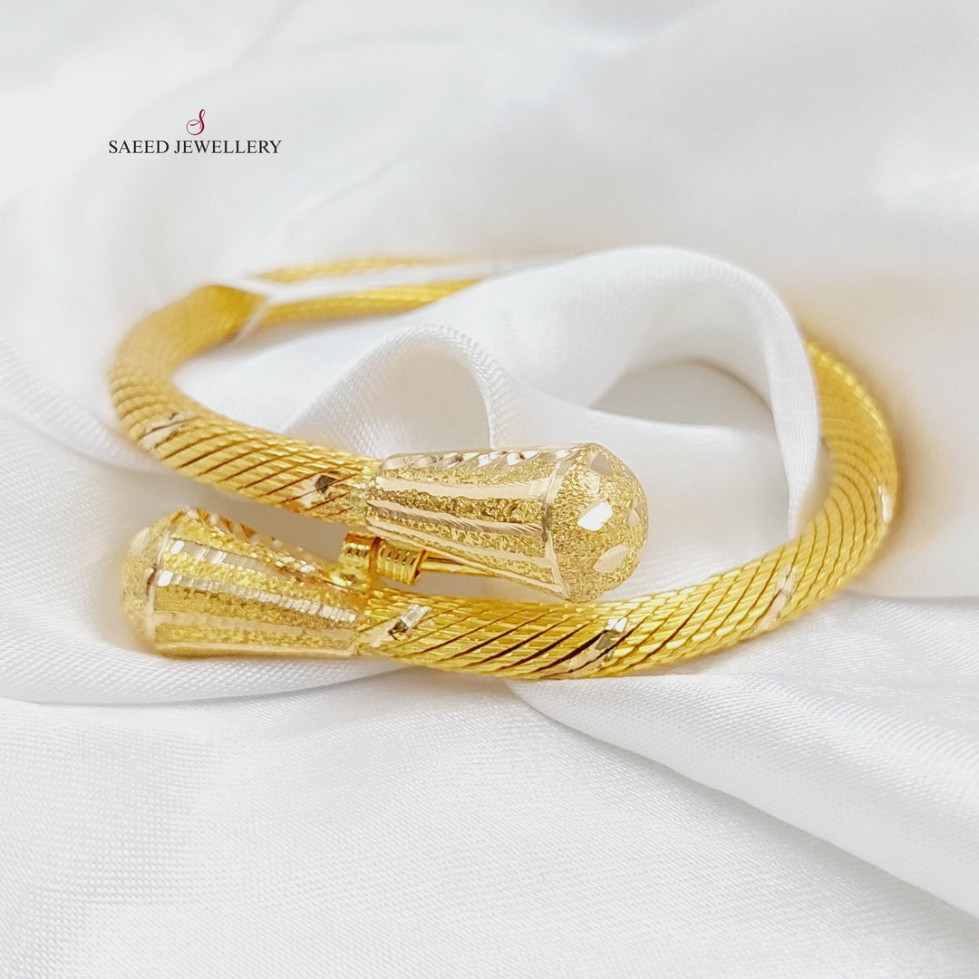 21K Gold Twisted Bracelet by Saeed Jewelry - Image 8