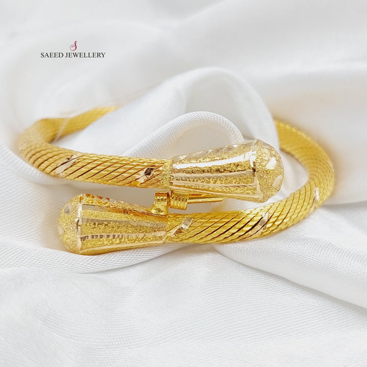 21K Gold Twisted Bracelet by Saeed Jewelry - Image 1