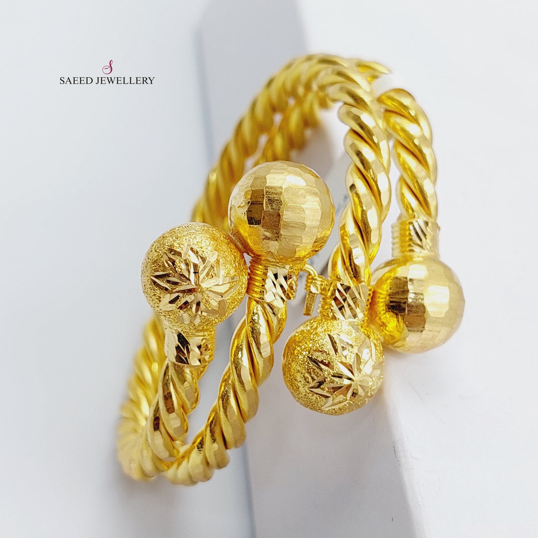 21K Gold Twisted Bracelet by Saeed Jewelry - Image 5