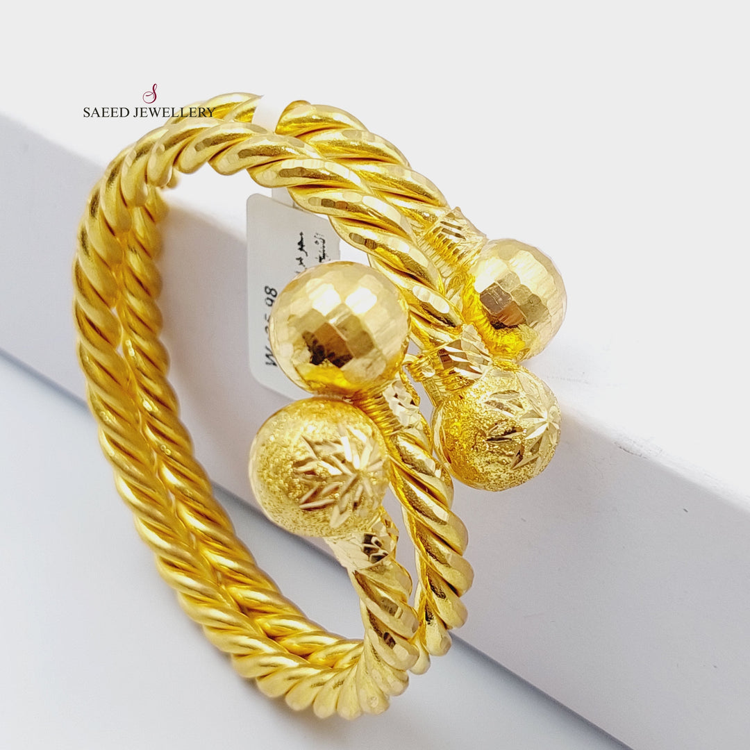 21K Gold Twisted Bracelet by Saeed Jewelry - Image 6