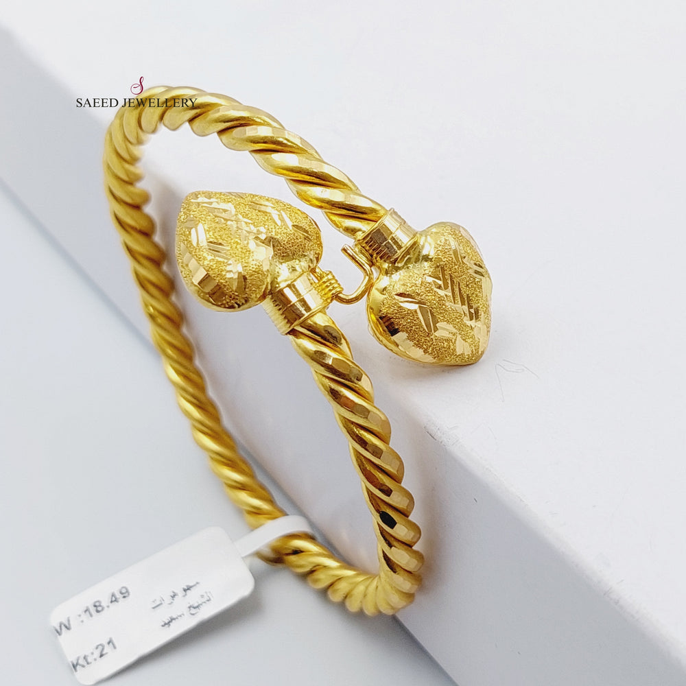 21K Gold Twisted Bracelet by Saeed Jewelry - Image 2