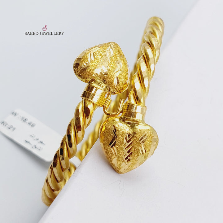 21K Gold Twisted Bracelet by Saeed Jewelry - Image 4