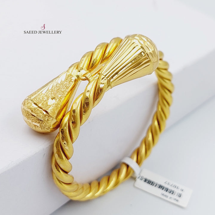 21K Gold Twisted Bracelet by Saeed Jewelry - Image 4