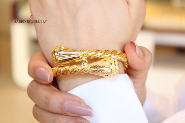 21K Gold Twisted Bracelet by Saeed Jewelry - Image 5