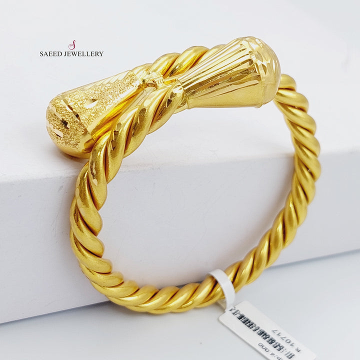 21K Gold Twisted Bracelet by Saeed Jewelry - Image 1