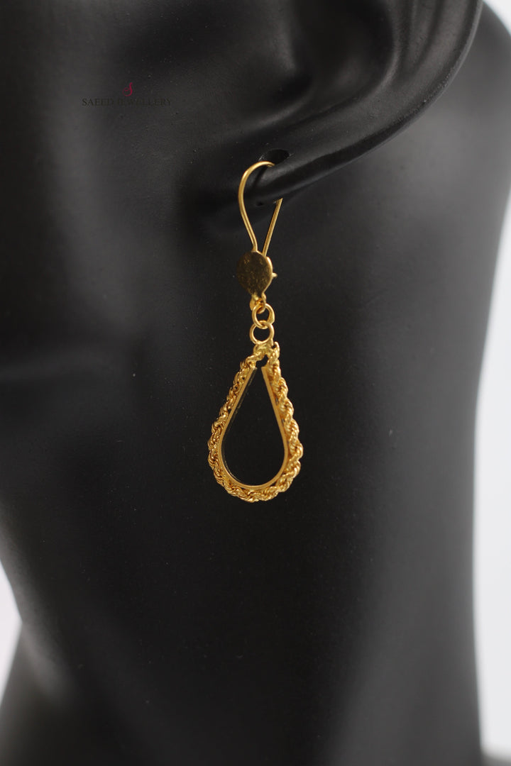 21K Gold Twisted Earrings by Saeed Jewelry - Image 1