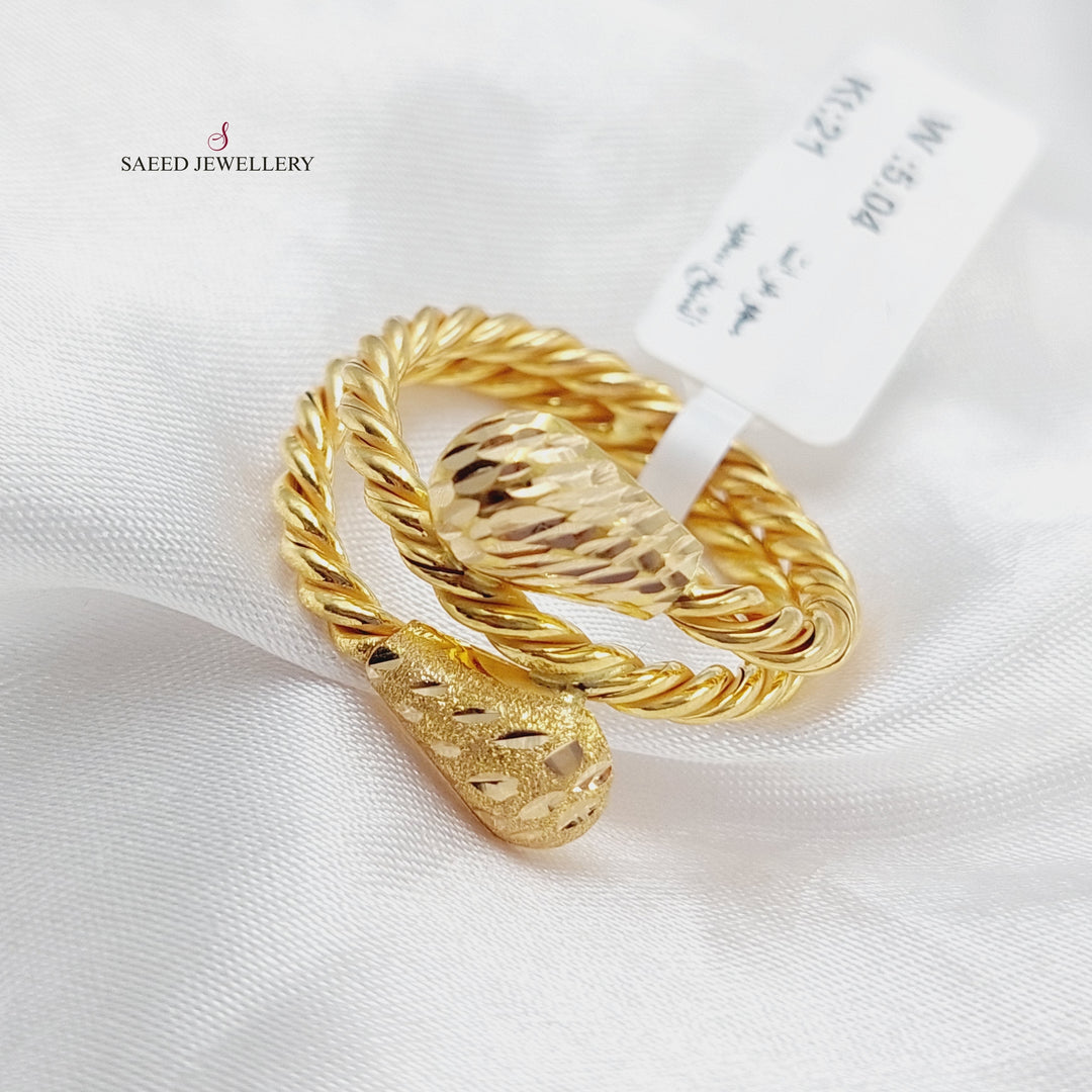 21K Gold Twisted Ring by Saeed Jewelry - Image 3