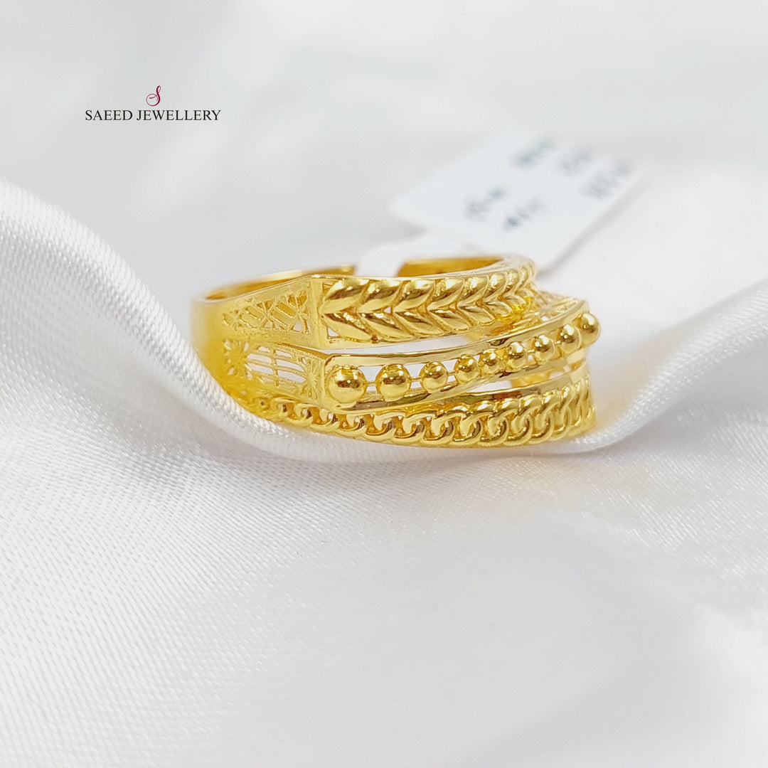 21K Twisted Ring Made of 21K Yellow Gold by Saeed Jewelry-27101