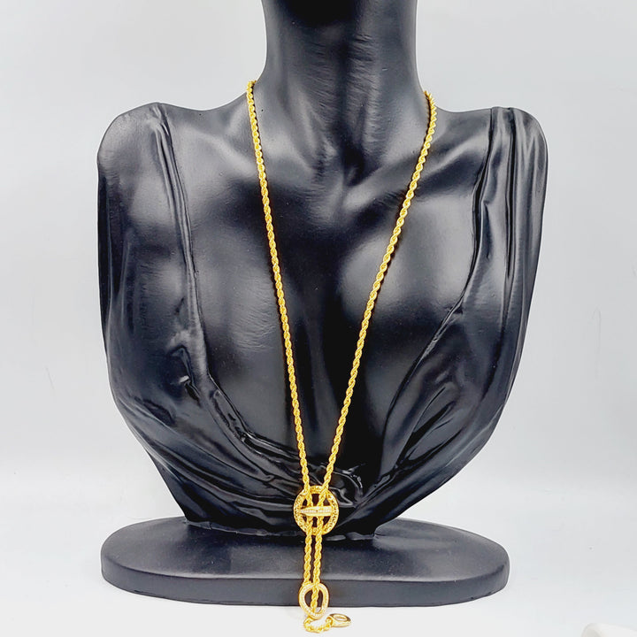 21K Gold Twisted Necklace by Saeed Jewelry - Image 5