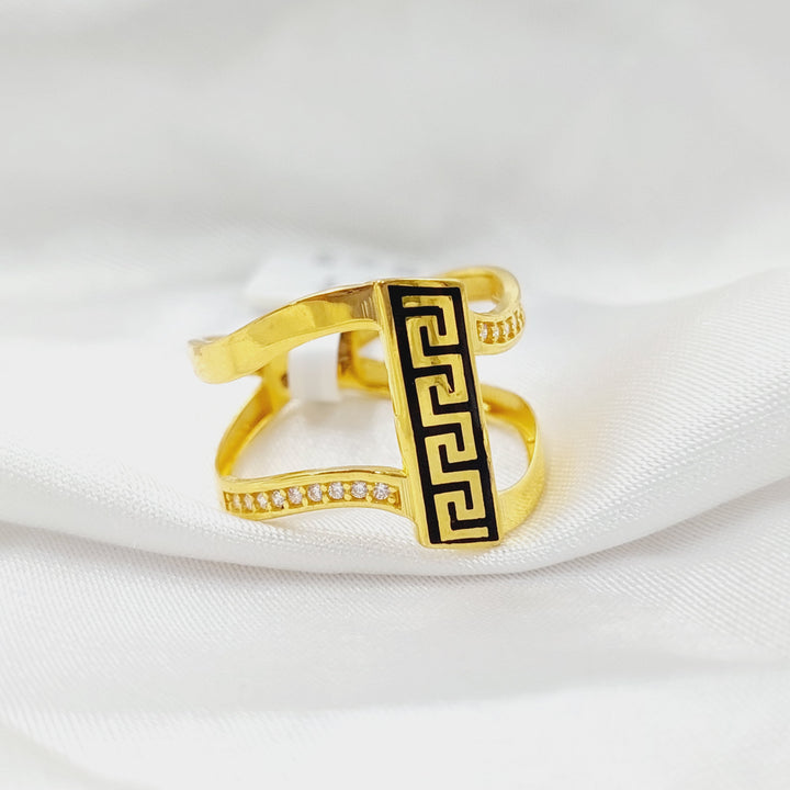 21K Gold Virna Enamel Ring by Saeed Jewelry - Image 3