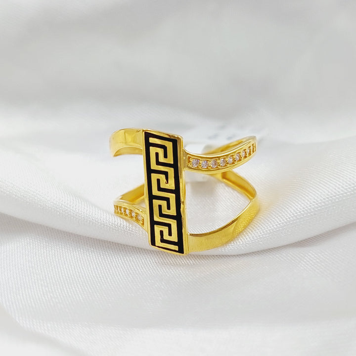 21K Gold Virna Enamel Ring by Saeed Jewelry - Image 5