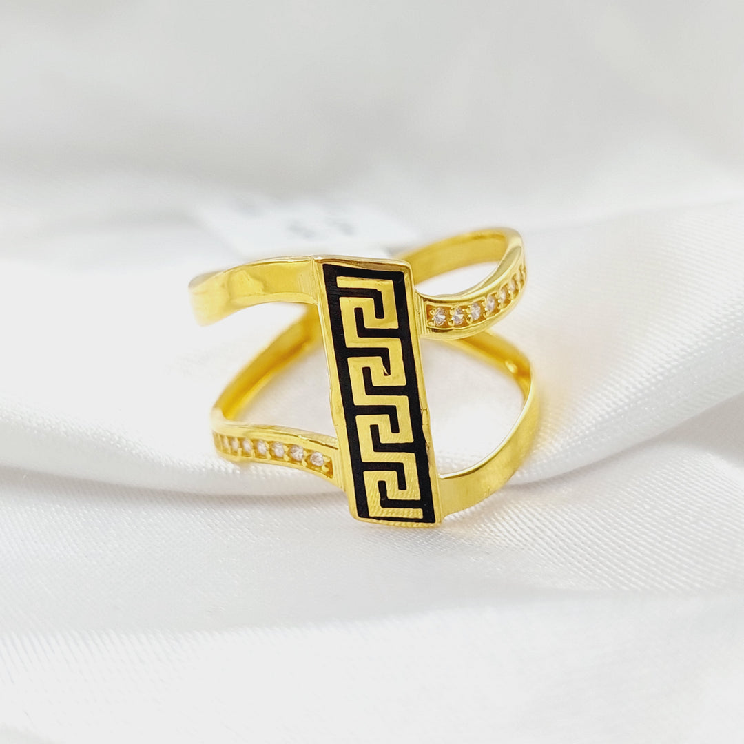 21K Virna Enamel Ring Made of 21K Yellow Gold by Saeed Jewelry-27247