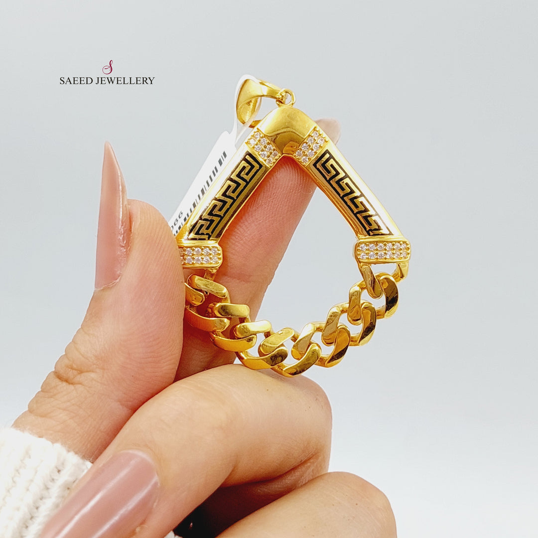 21K Virna Model Pendant Made of 21K Yellow Gold by Saeed Jewelry-27066