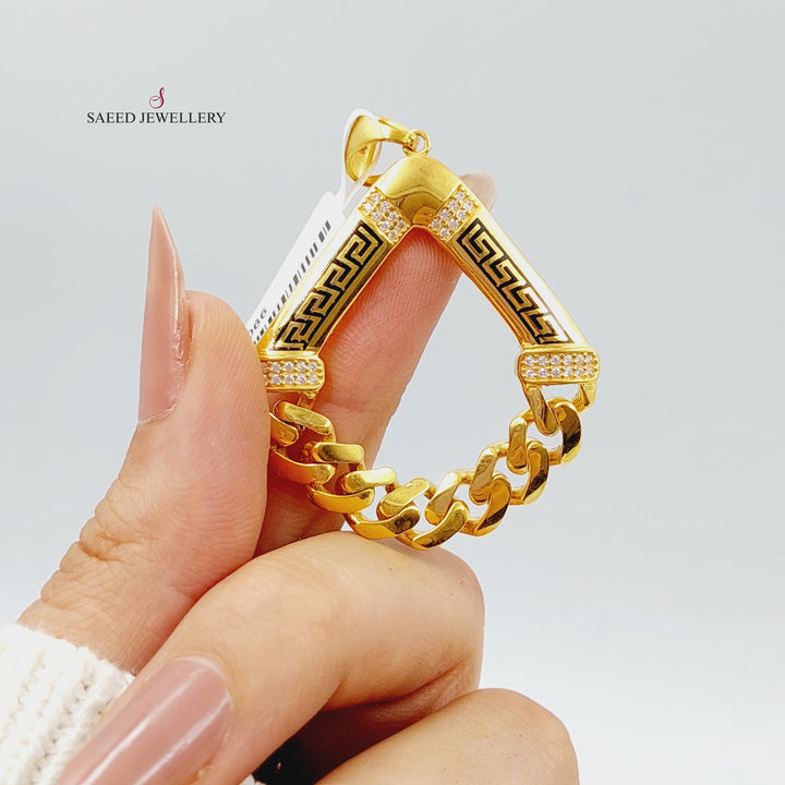 21K Virna Model Pendant Made of 21K Yellow Gold by Saeed Jewelry-27066