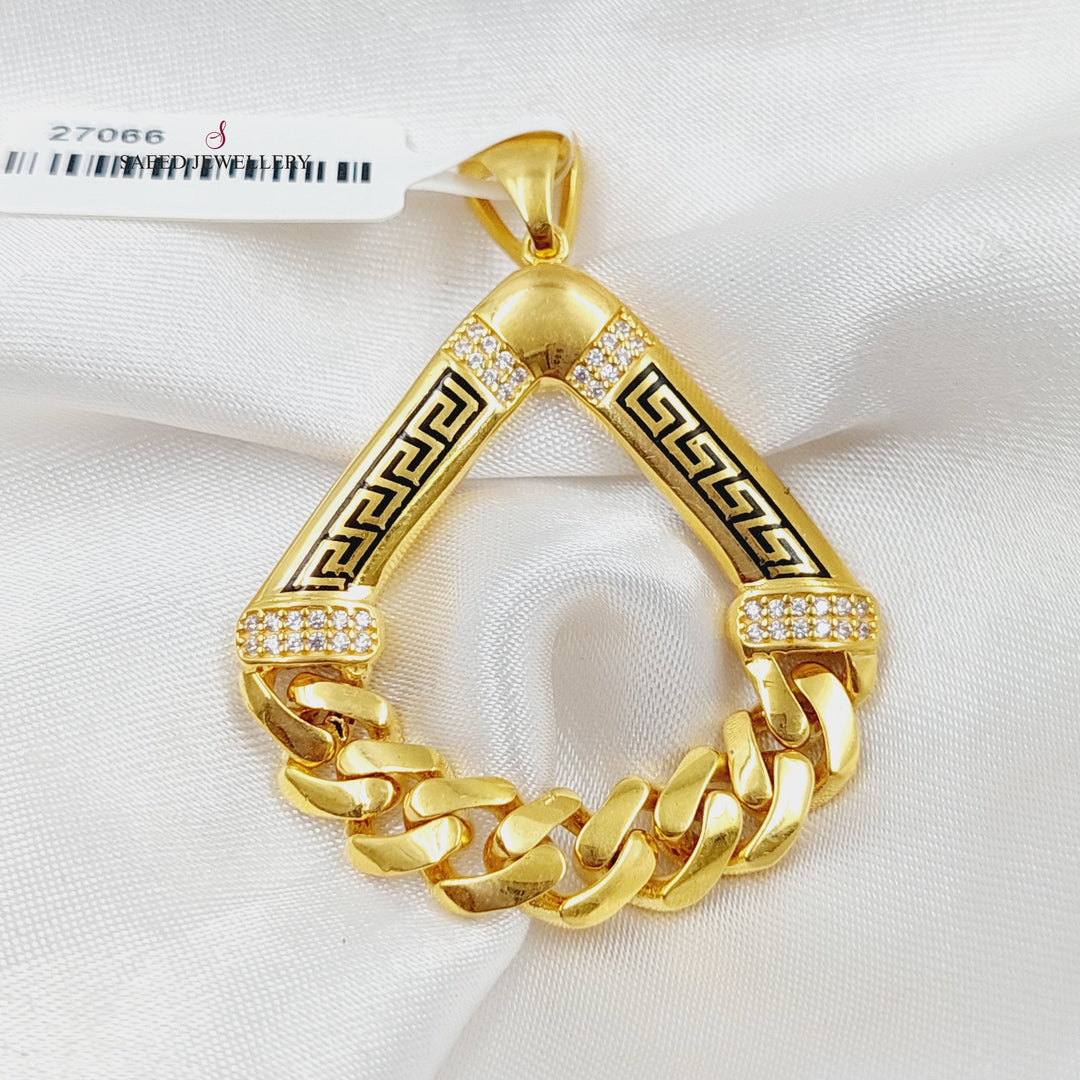 21K Virna Model Pendant Made of 21K Yellow Gold by Saeed Jewelry-27066