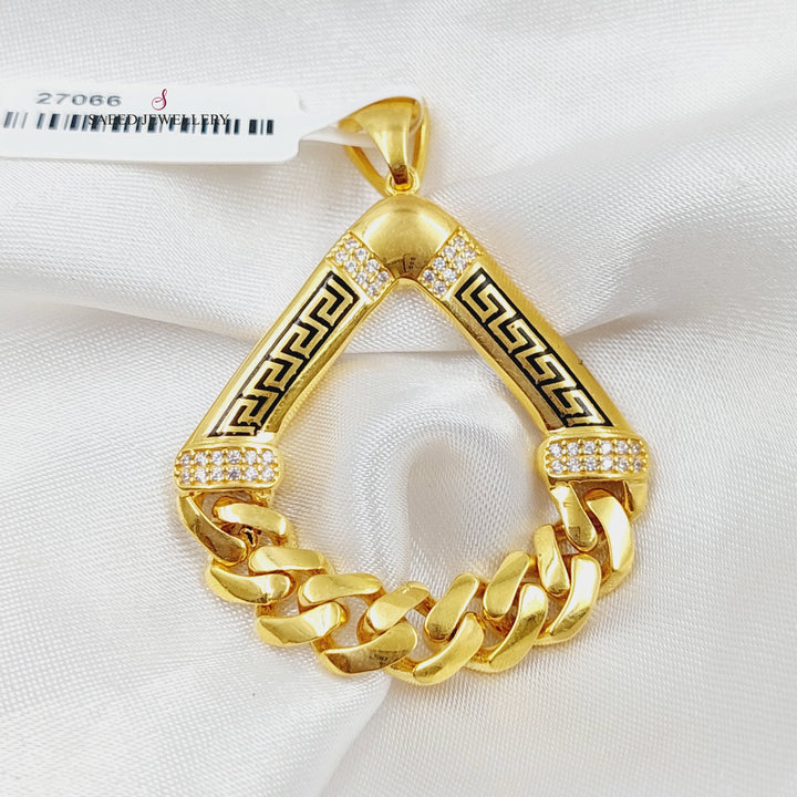 21K Virna Model Pendant Made of 21K Yellow Gold by Saeed Jewelry-27066