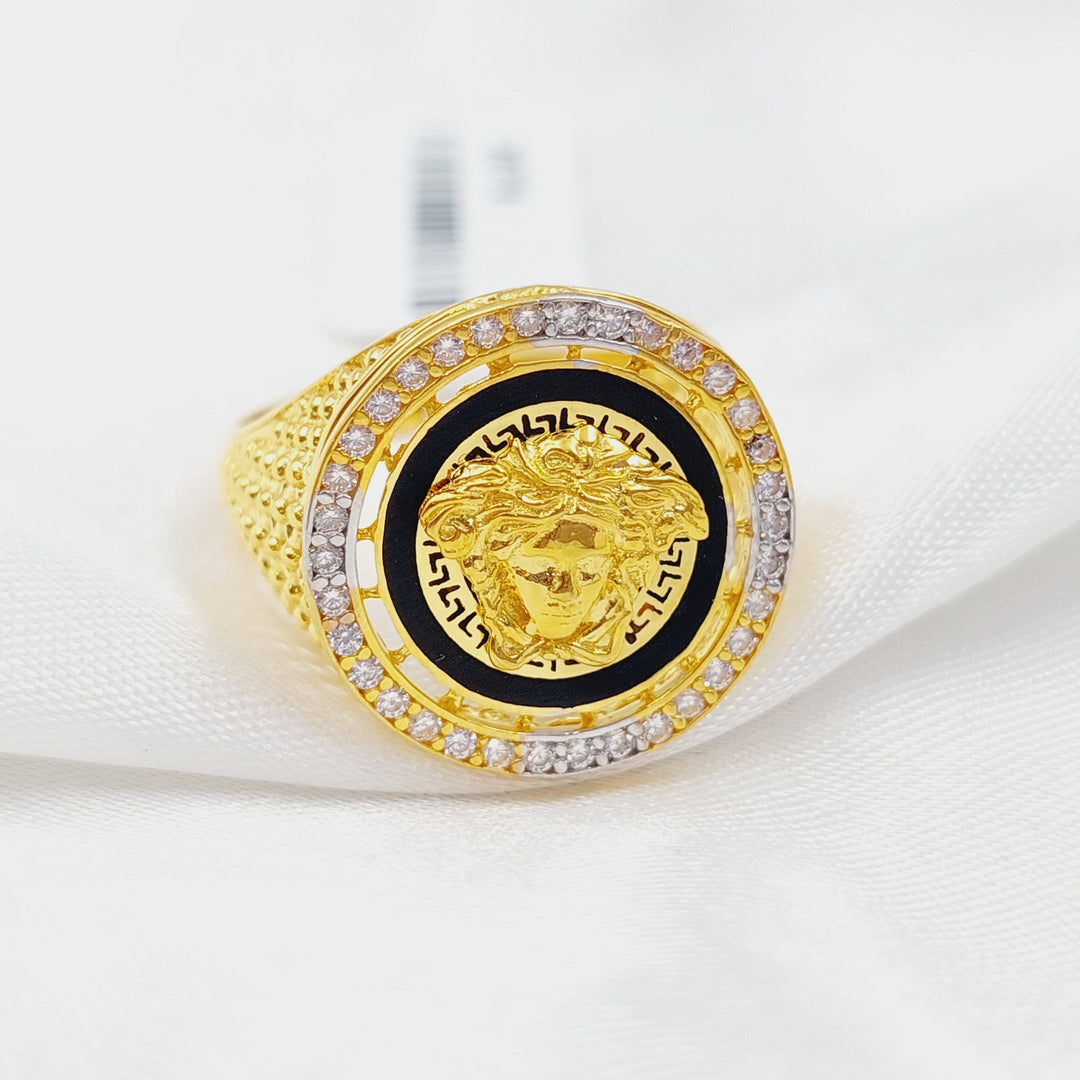 21K Gold Virna Zirconia Ring by Saeed Jewelry - Image 2