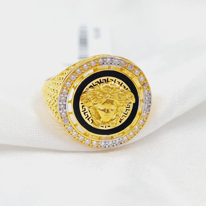 21K Gold Virna Zirconia Ring by Saeed Jewelry - Image 3