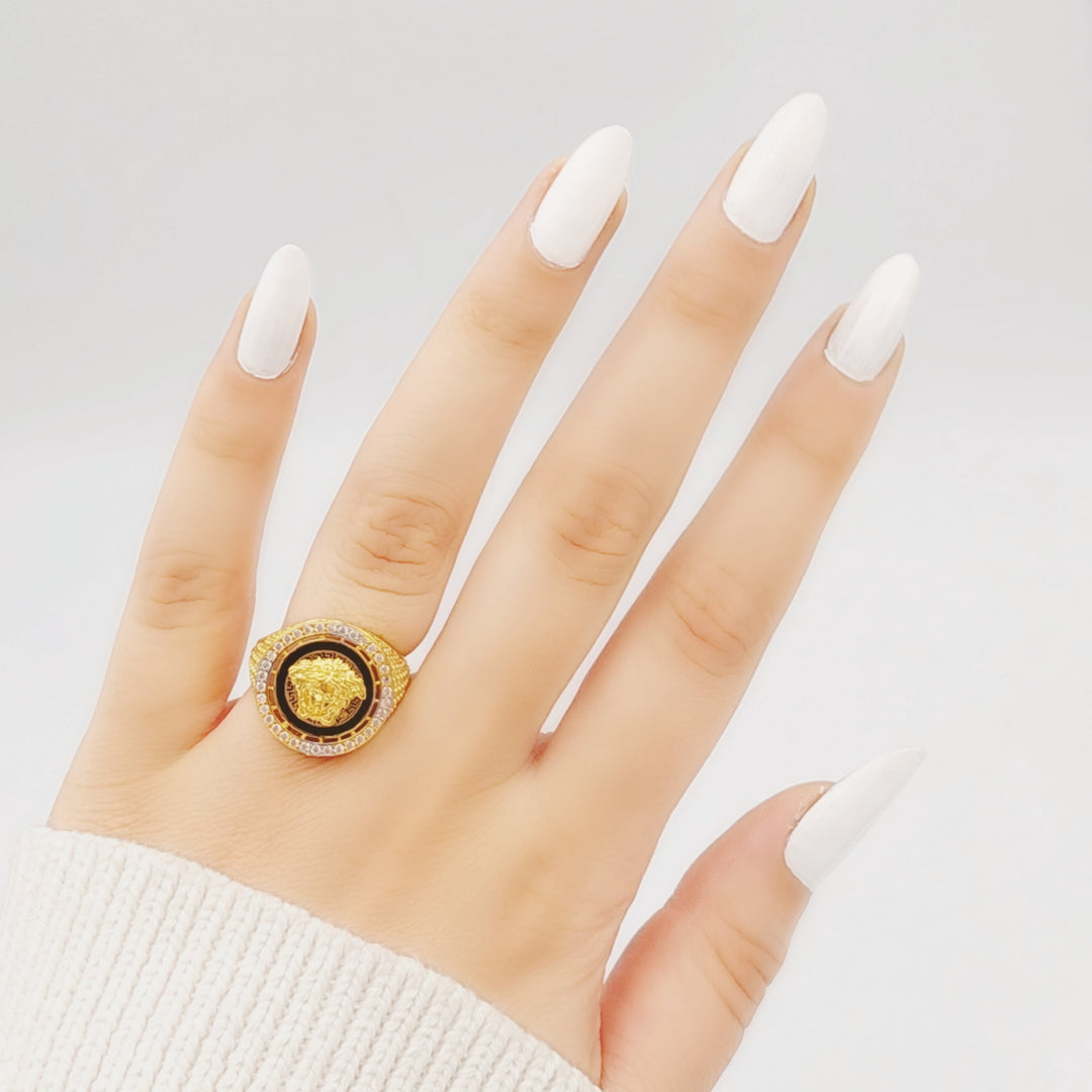 21K Gold Virna Zirconia Ring by Saeed Jewelry - Image 4