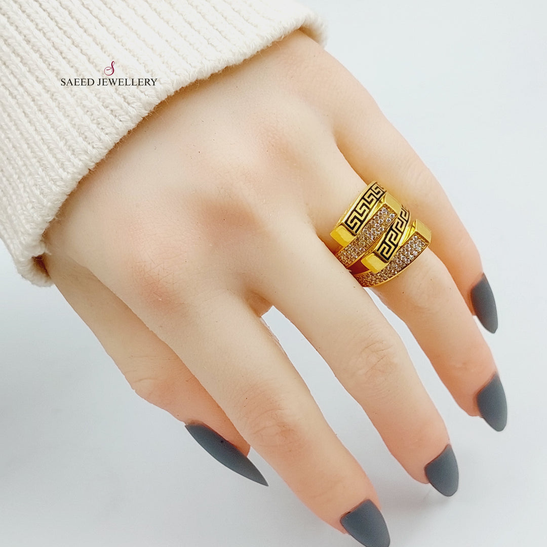 21K Gold Virna Zirconia Ring by Saeed Jewelry - Image 2