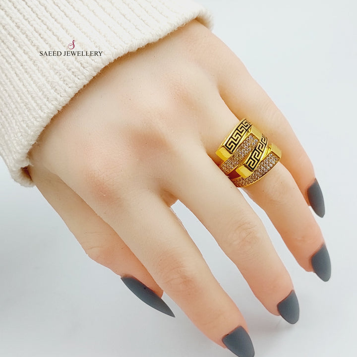 21K Gold Virna Zirconia Ring by Saeed Jewelry - Image 2