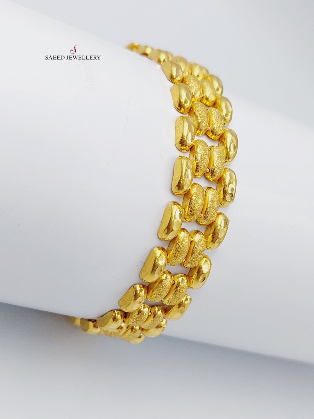 21K Gold Waves Bracelet by Saeed Jewelry - Image 2