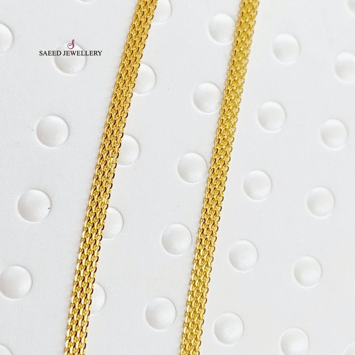 21K Gold Wide Fancy Chain by Saeed Jewelry - Image 2