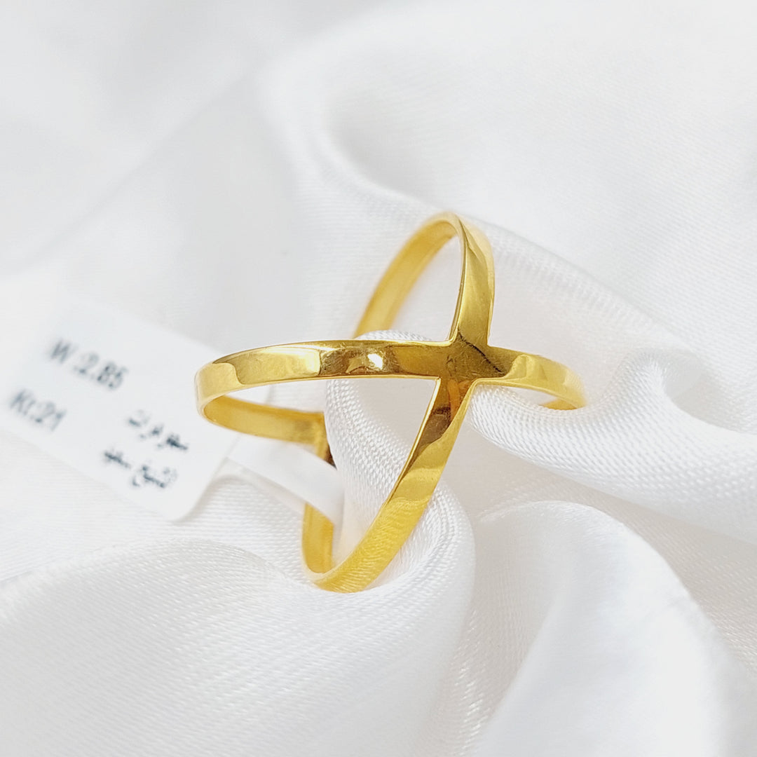 21K Gold X Ring by Saeed Jewelry - Image 4