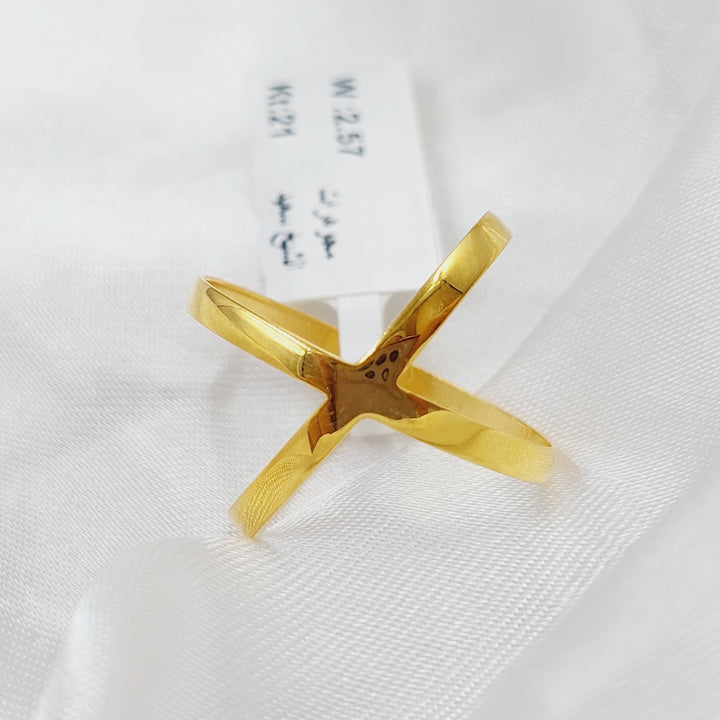 21K Gold X Ring by Saeed Jewelry - Image 3