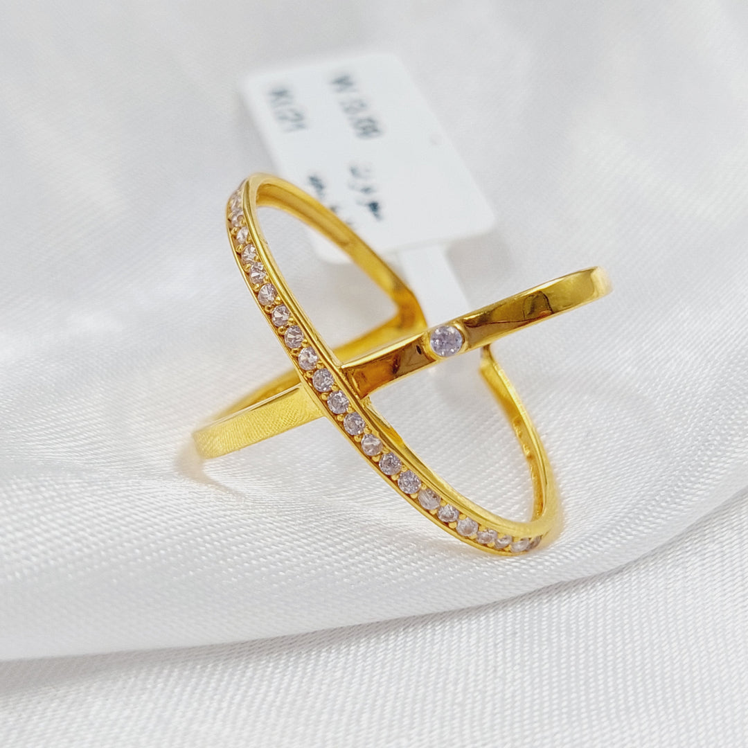 21K Gold X Ring by Saeed Jewelry - Image 2