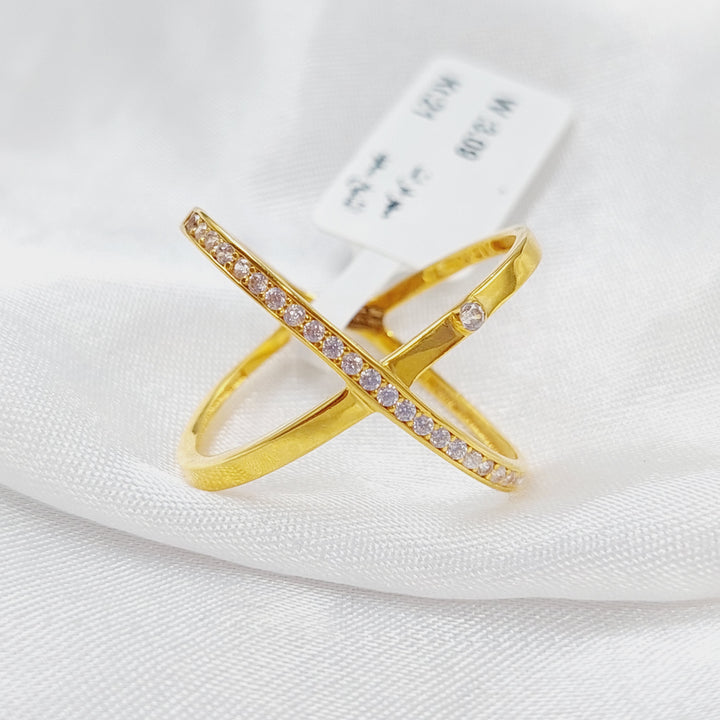 21K Gold X Ring by Saeed Jewelry - Image 3