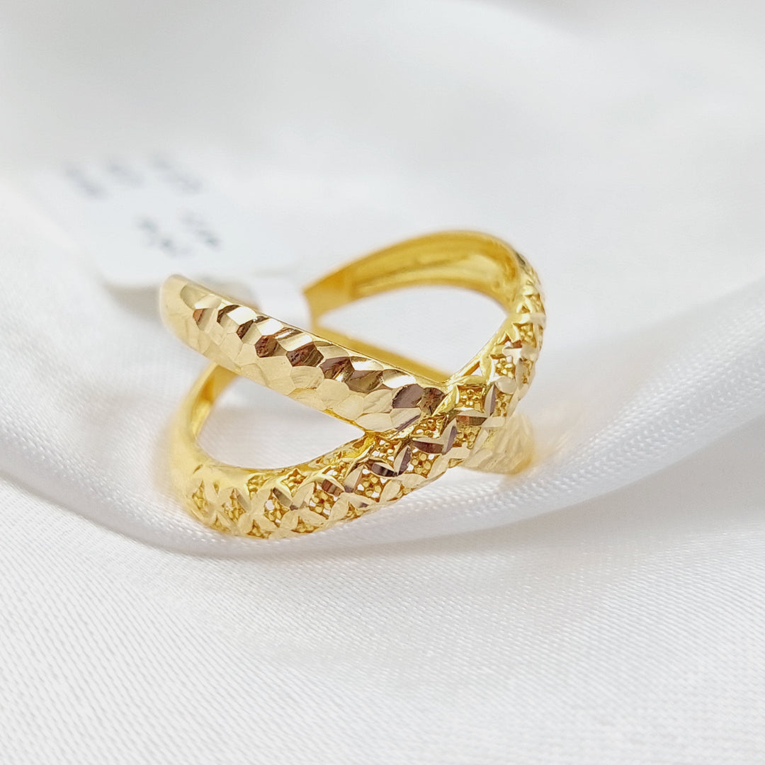 21K Gold X Ring by Saeed Jewelry - Image 3
