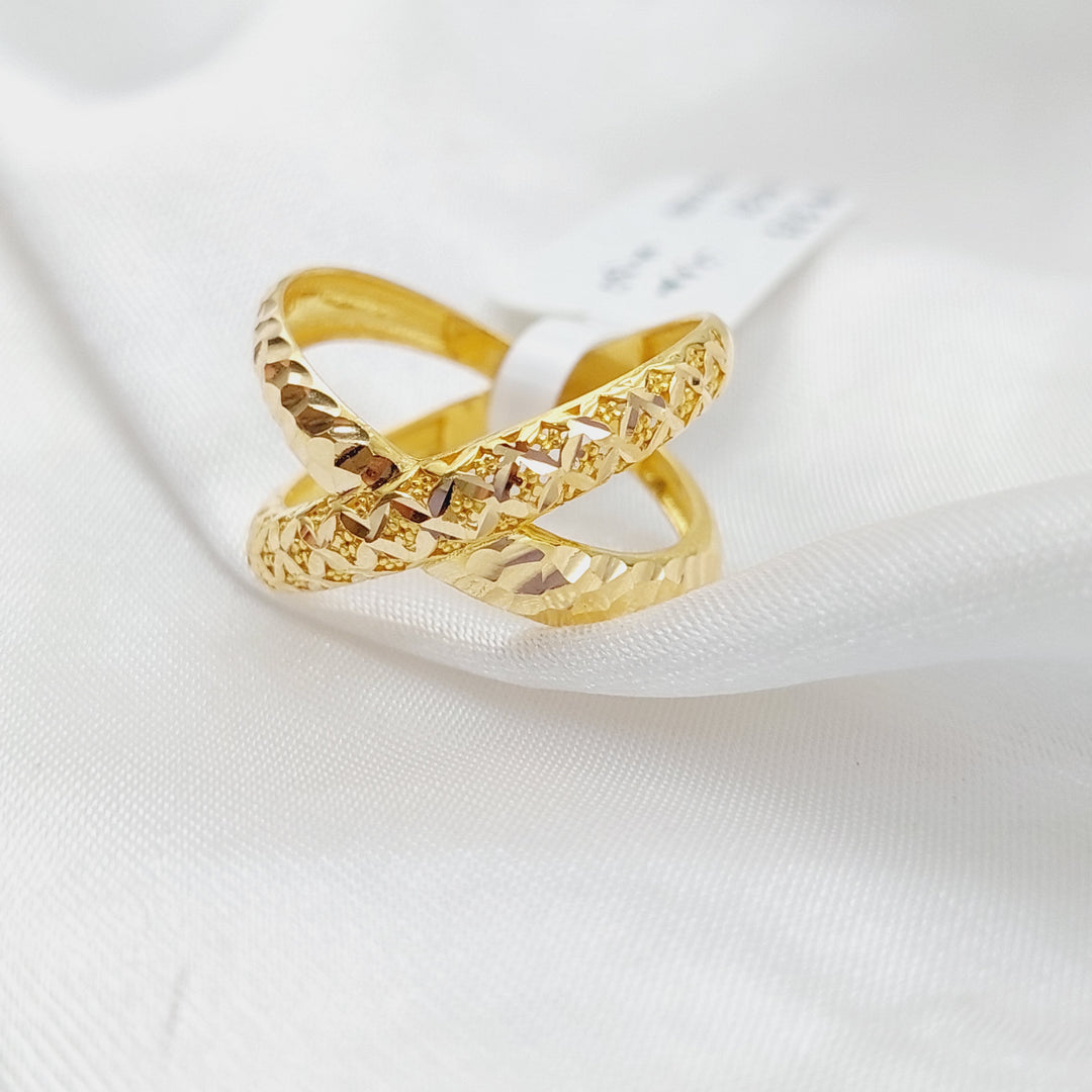 21K Gold X Ring by Saeed Jewelry - Image 4