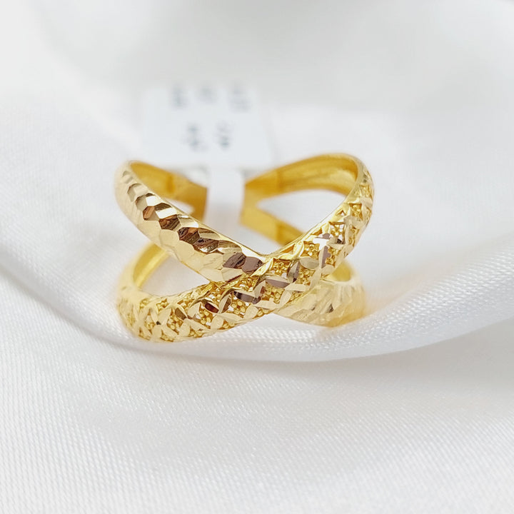 21K Gold X Ring by Saeed Jewelry - Image 1